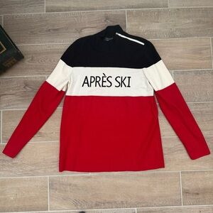 Talbots Après Ski Colorblock Sweater - Red, Black, Cream